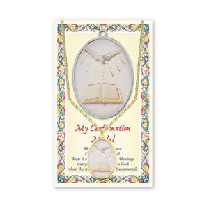 Confirmation Epoxied Patron Saint Medal and a 18" Chain