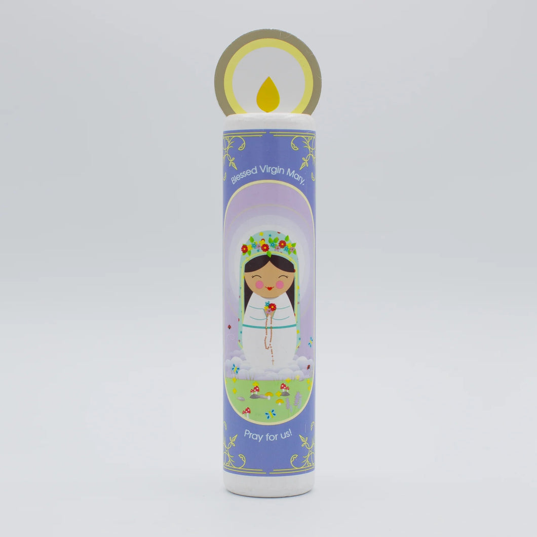 Shining Light - Blessed Virgin Mary (The Memorare) Wooden Prayer Candle