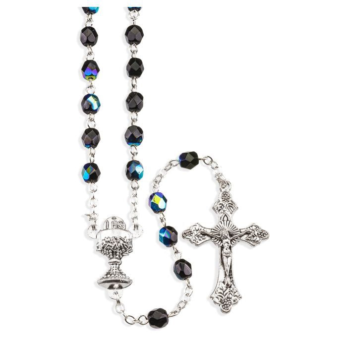 Black Aurora Borealis Bead Communion Rosary