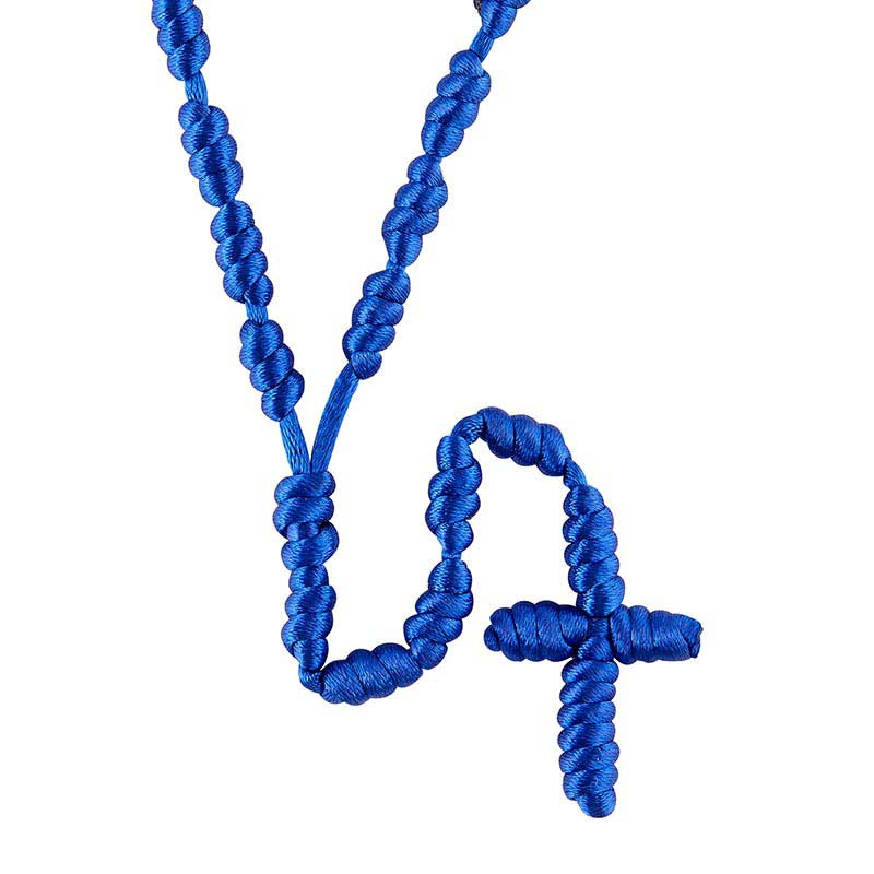 Blue Macrame Rosary