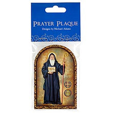 Load image into Gallery viewer, Arched Desk Plaque - Saint Benedict
