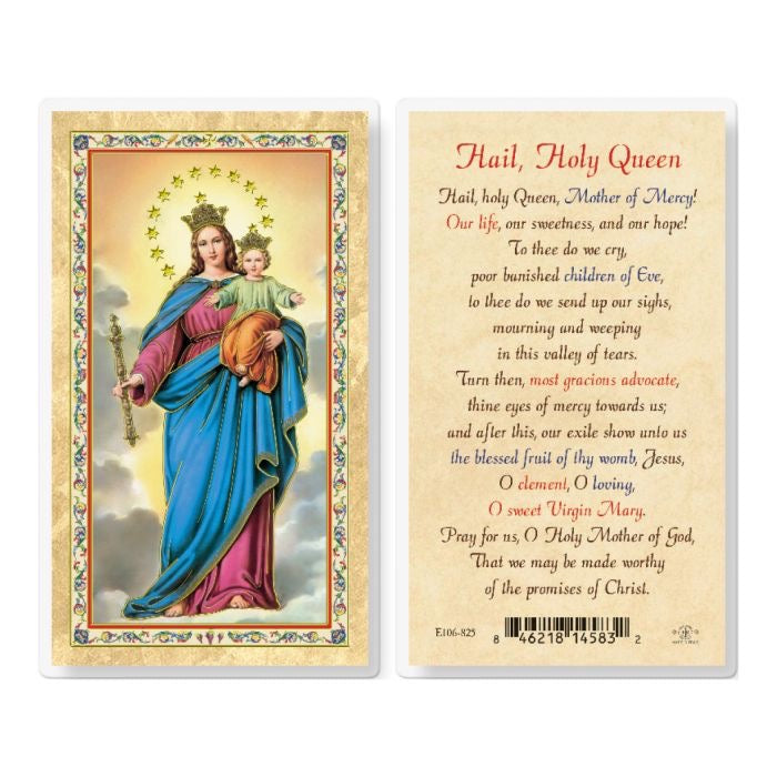 Hail Holy Queen Laminated Holy Card