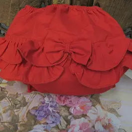 Will’beth Red Ruffle & Bow Bloomer