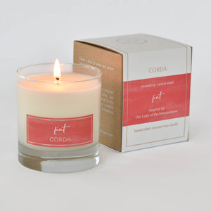 Corda Candle * FIAT - OUR LADY OF THE ANNUNCIATION | STRAWBERRIES + ACACIA WOOD