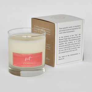 Corda Candle * FIAT - OUR LADY OF THE ANNUNCIATION | STRAWBERRIES + ACACIA WOOD