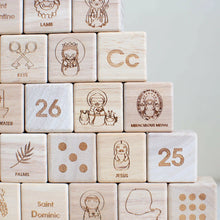 Load image into Gallery viewer, Catholic ABC Alphabet Blocks by Shining Light Dolls
