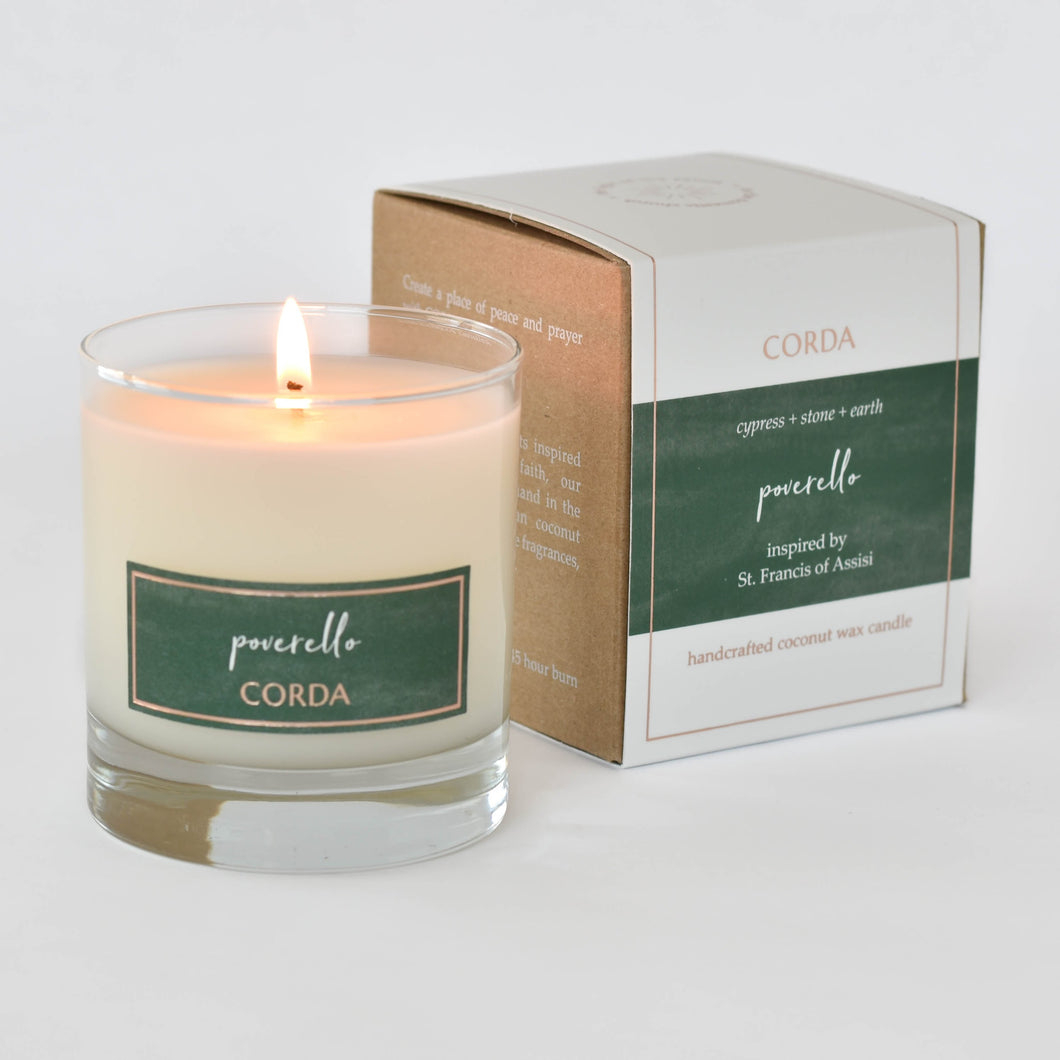 Corda Candle * POVERELLO - ST. FRANCIS OF ASSISI | CYPRESS + STONE + EARTH