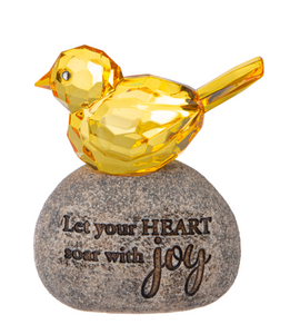 Bird Message Stone * Let your HEART soar with Joy