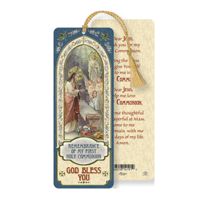 First Communion Girl Laminated Bookmark with Tassel