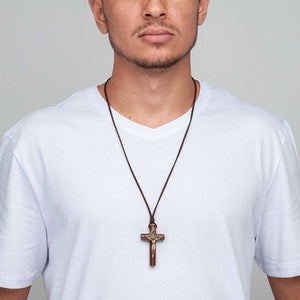 Cylindrical Crucifix Necklace