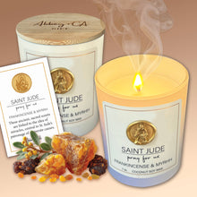 Load image into Gallery viewer, Saint Scentspirations Candles: Our Lady of the Miraculous Medal - Gardenia &amp; Sandalwood
