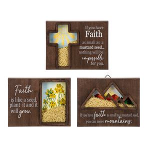 Seeds of Faith Box Plaque - Cross