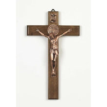 Load image into Gallery viewer, Crucifix - St Benedict/Rose Gold
