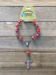 Auto Rosary - Red Crystal