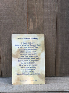 Relic Prayer Card- St Anthony