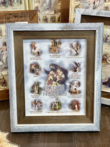 Our Father ( Padre Nostro) Italian Print in Two Tone Frame