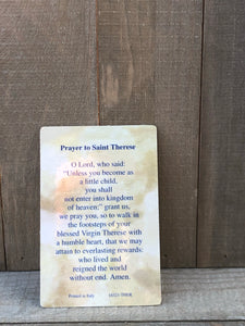 Relic Prayer Card - St Theresa