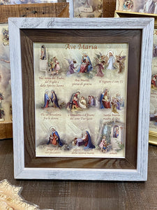 Hail Mary (Ave Maria) Italian Print in Two Tone Frame